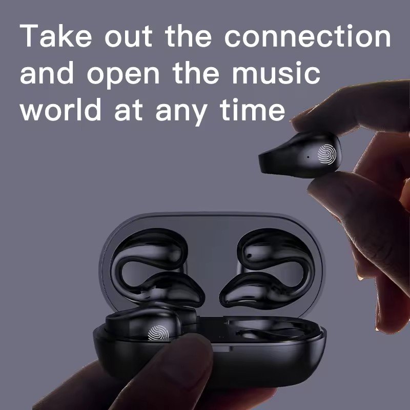 Tws wireless s03 gaming gamer air bone conduction noise cancelling open in ear clip ows earbuds earphones headphones waterproof