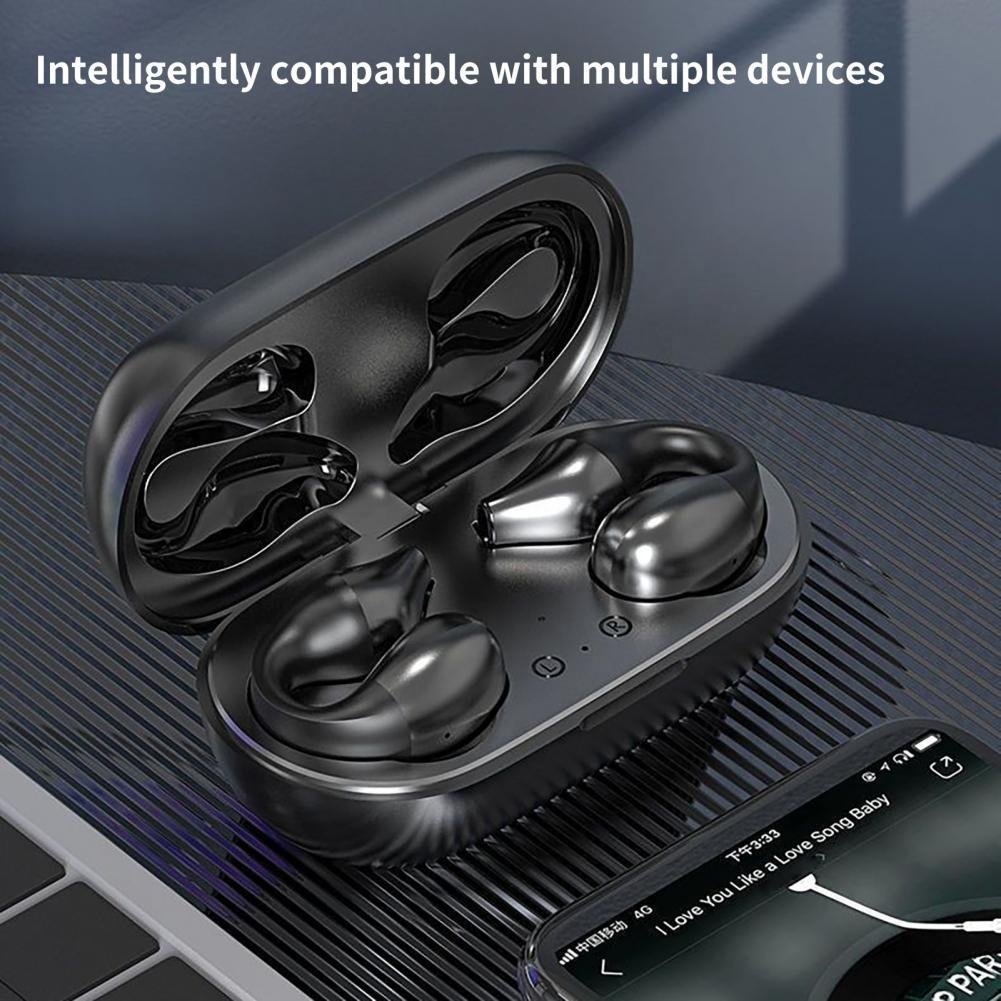 2024 Best selling TWS S03 ear clip earbuds air bone conduction ear hook sports gaming headset bt wireless earphone