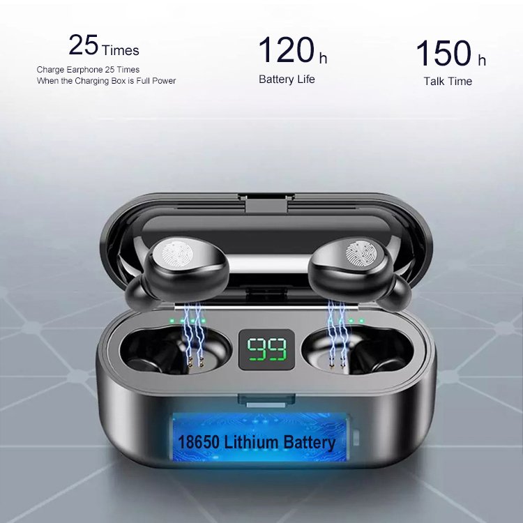 2000mah Power Bank Charging Box Earphones Plug Wireless Cuffie Noise Cancelling Earphones Auriculares Inalambricos Headphones