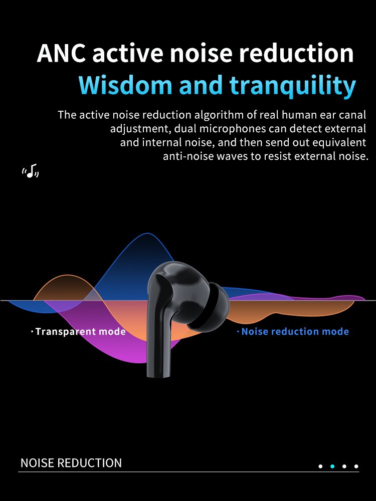 Factory Wholesale Noise Cancelling TWS Gaming Earphones BT V5.3 Sports Headsets ANC Wireless Earbuds In-Ear Headphones
