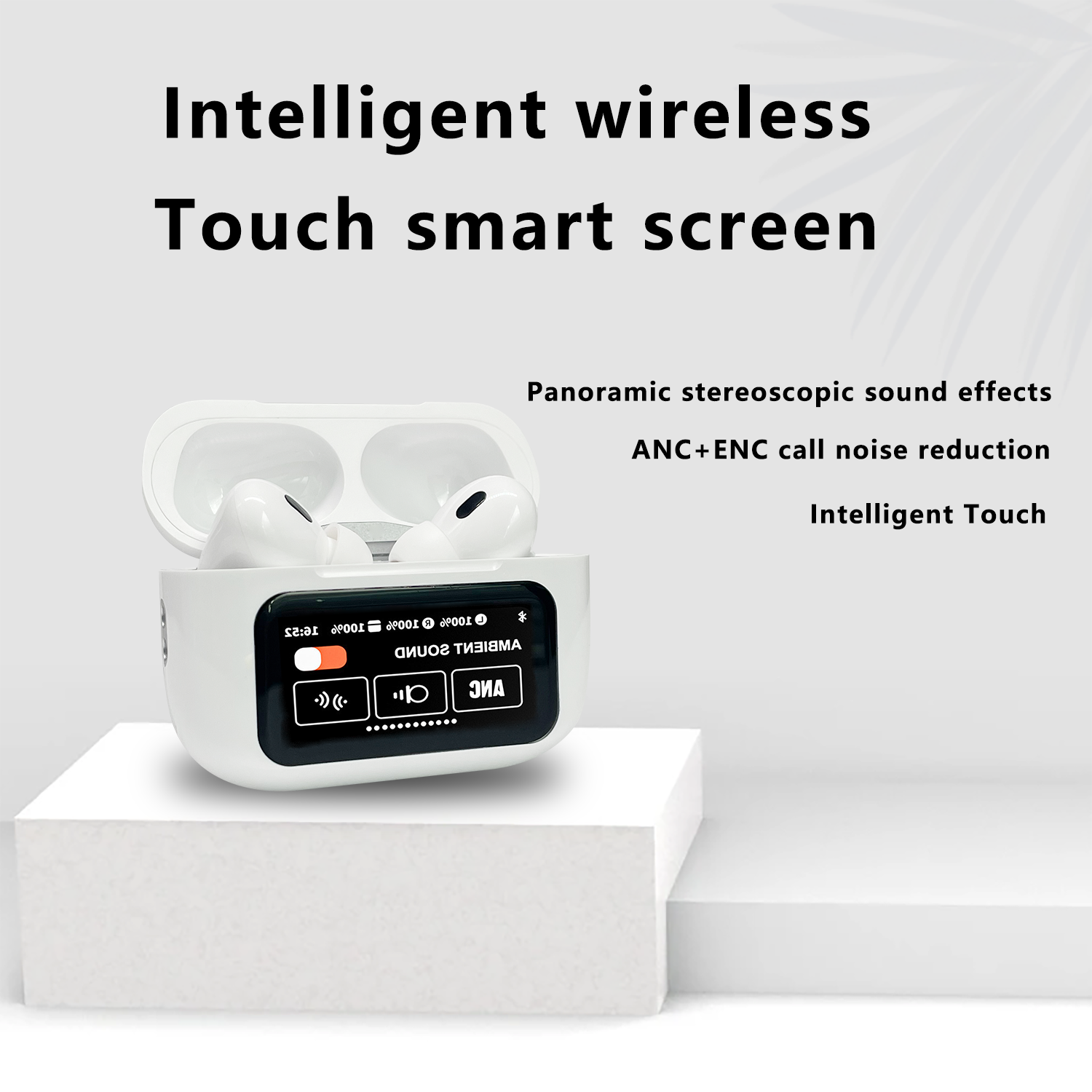2024 New Auriculares Tws V9 PRO Wireless Earphone ANC Earbuds IPX4 LED Display Touch Screen Waterproof Ecouteur BT5.3 Headphone