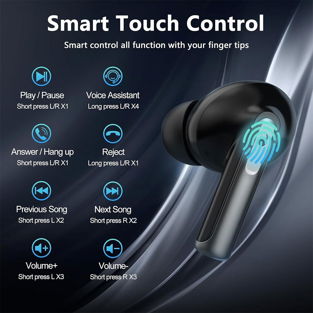 ENC Noise Cancellation Headphone IPX5 Waterproof In-Ear Ture Wireless Gaming Sports TWS Earbuds HiFi Stereo Earphone