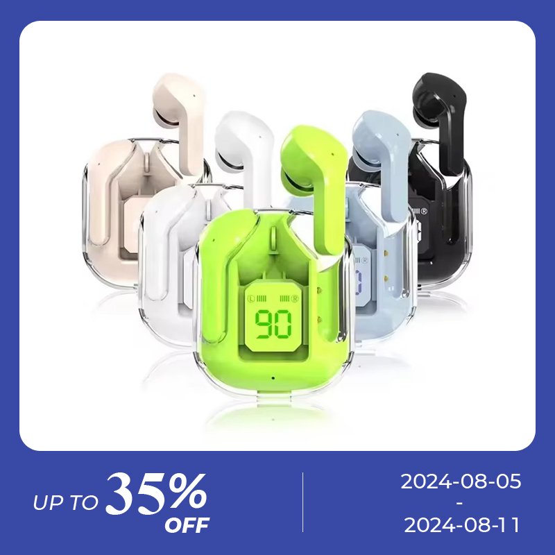 Transparent crystal case wireless tws t6 air31 air 31 t8 in ear gaming noise cancelling earbuds earphone headphones transparent