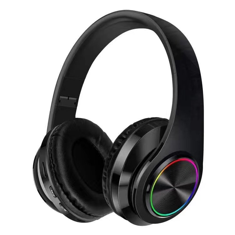 B39 Portable Wireless Headphones Foldable MP3 Player Headset Microphone LED Colorful Lights UV Waterproof Function BT Headset