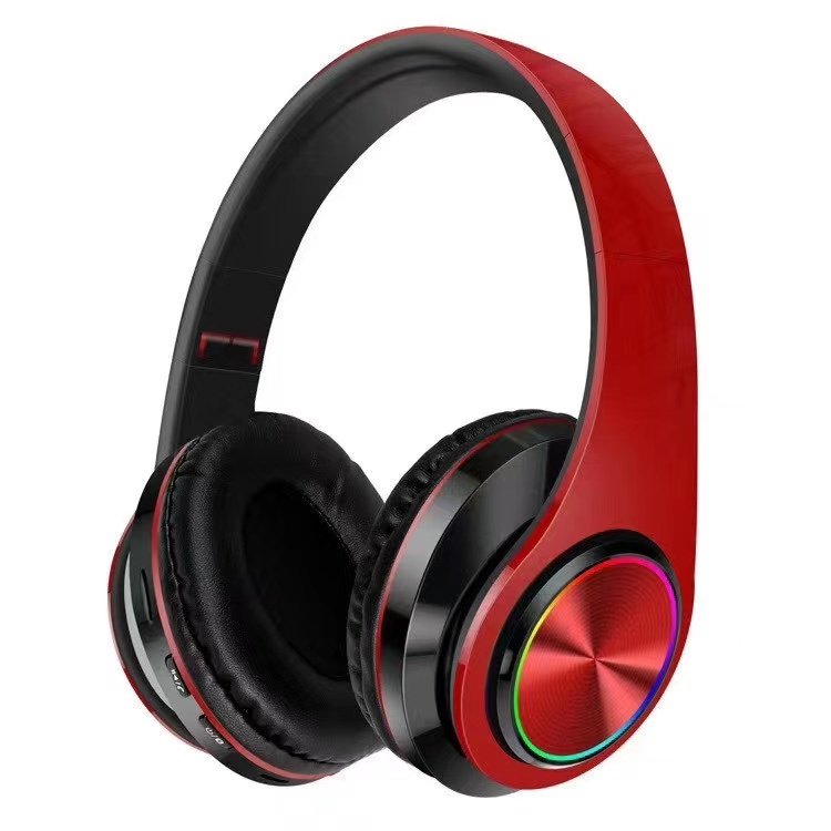 B39 Portable Wireless Headphones Foldable MP3 Player Headset Microphone LED Colorful Lights UV Waterproof Function BT Headset