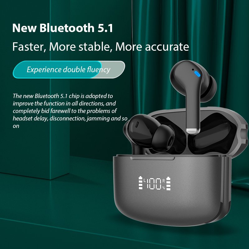 M48 TWS Mini Wireless Sport Headphone BT5.0 HD Stereo Touch Control Digital Display Headset Waterproof Earphone