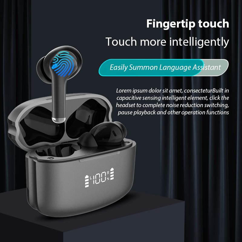M48 TWS Mini Wireless Sport Headphone BT5.0 HD Stereo Touch Control Digital Display Headset Waterproof Earphone