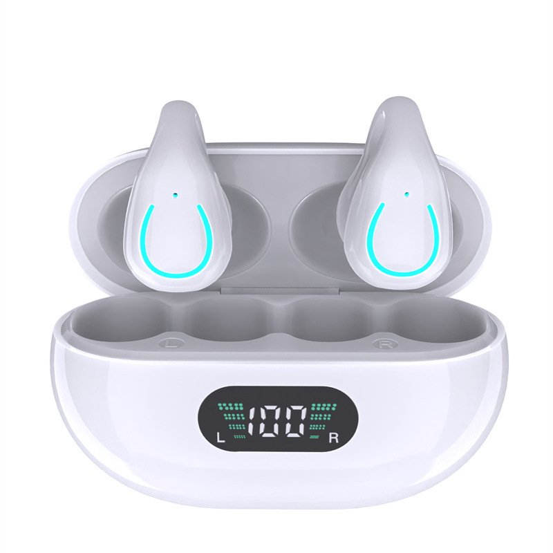 Q71 Clip On Bone Conduction BT Wireless Sports Earphone LED Digital Display Noise Cancellation ANC Headphones