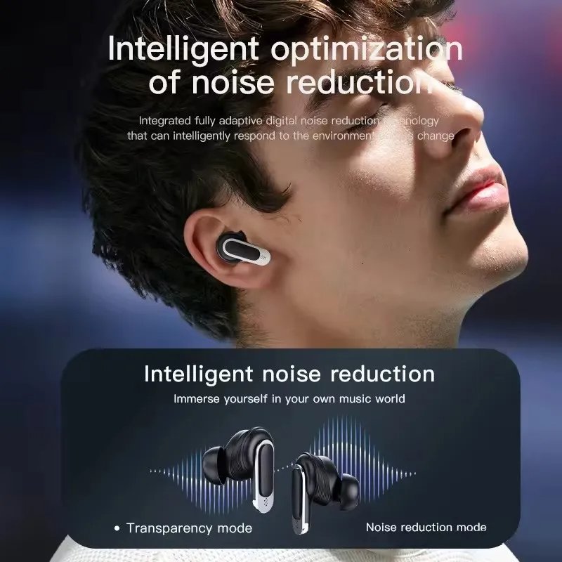 2024 New Electronics Reloj Gaming In-ear Headphones for Apple ANC LCD Smart Touch Screen TWS Headset Stereo Wireless Earphones