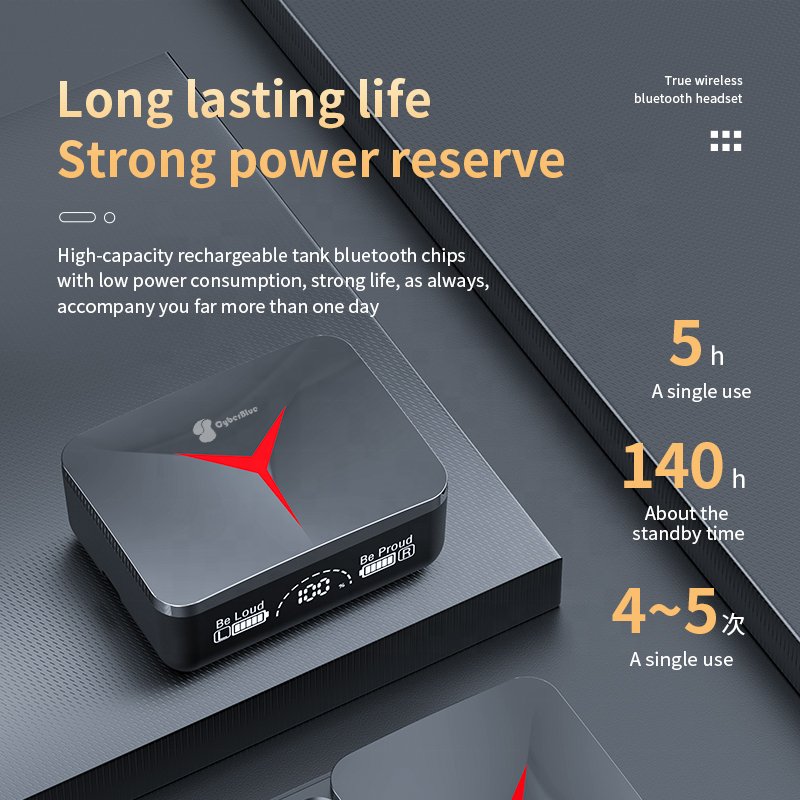 M90 Wireless Earphone Audio Stereo Hifi Sports Earbuds Noise Cancelling Led Display Gaming Earbuds