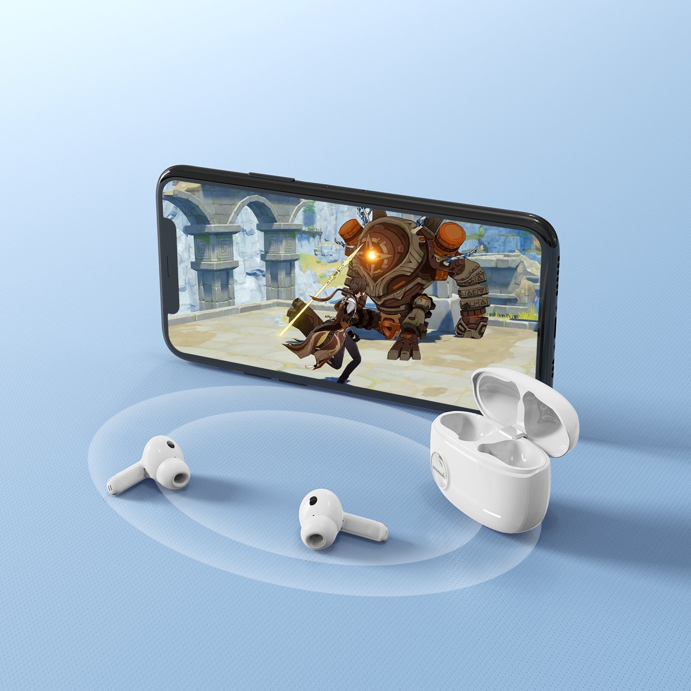 Wholesale Active Noise Cancelling Earphones ANC TWS Earbuds BT 5.3 Earbuds Wireless ANC Stereo Music Gaming Headset Sounarc Q2