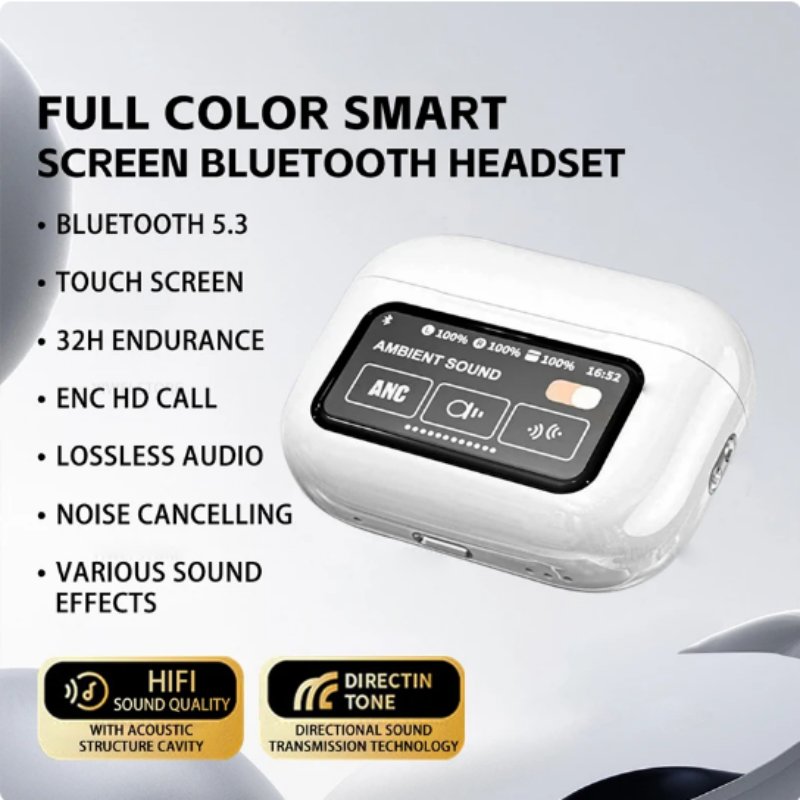 A8 A9 A10 Pro Earbuds Smart Touch Screen TWS In-Ear ANC Wireless Noise Cancelling in-ear Digital Display Deep Bass Headset