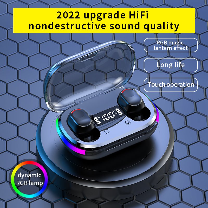 New Call Headset Lossless Sound Quality Stereo Call wireless auriculares breathing light TWS cheap earphone K10