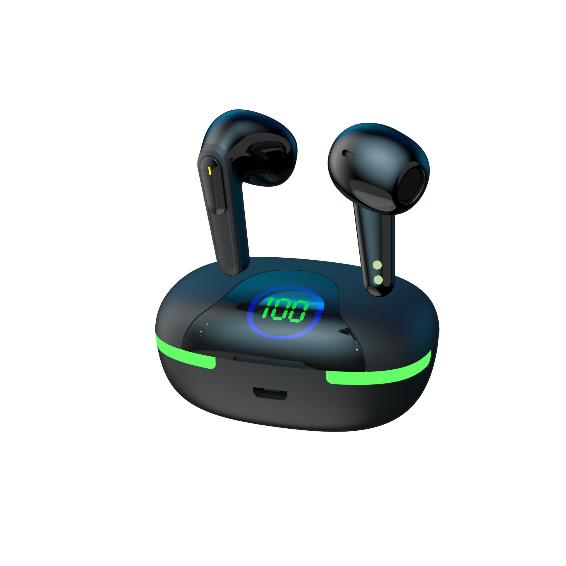 Direct selling TWS binaural call headphone Digital battery display Touch function Low power breathing light headphone