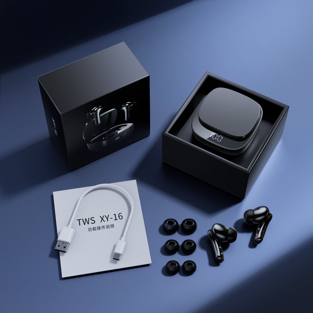 XY-16 ENC 4 Mics Noise Reduction Earphones TWS Wireless Earbuds Wireless Bluetooth V5.3 Over-Ear Headphones