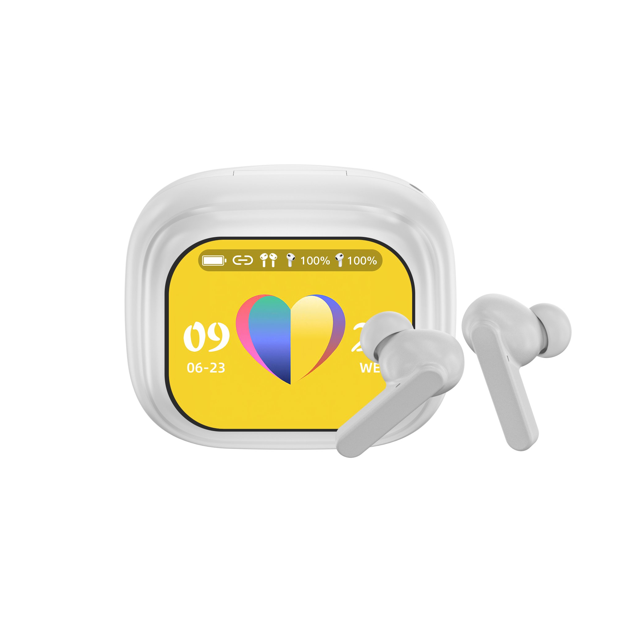 2024 Newest Headset Touch Screen Displays Noise Cancelling ANC+ENC Wireless Charging To Receive Information with APP WT-7