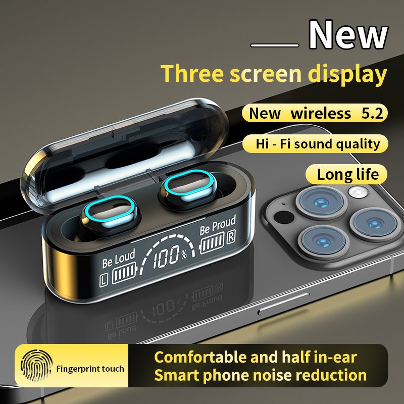 New Product In-ear Earphones Tws Touch Earbuds Handsfree Wireless Headsets Led Sports Noise Cancelling Headphones Gaming