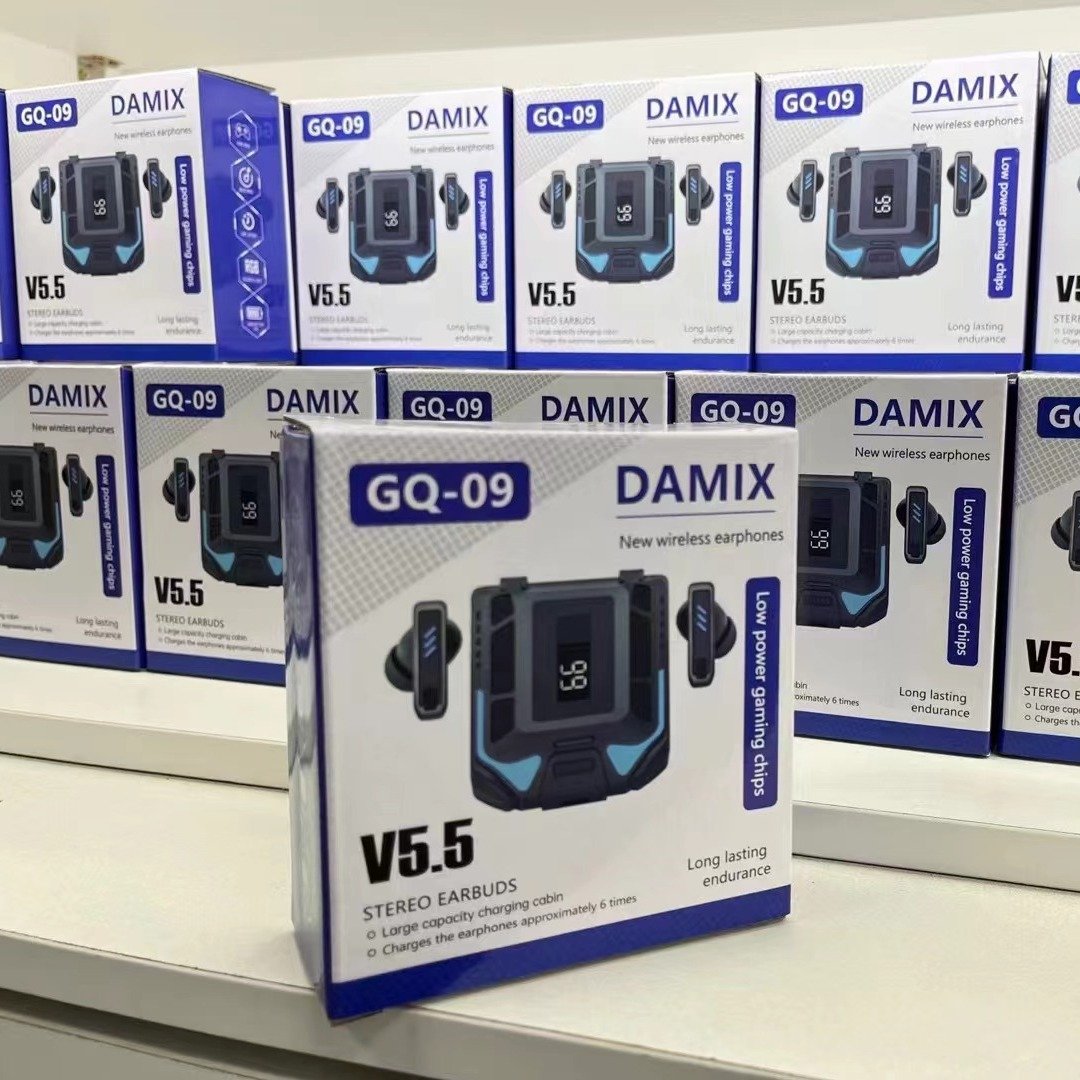 Gq-09 High Quality Original DAMIX Earphones Digital Display Power bank Wireless In Earbud with Mic TWS Earphone Head Phones
