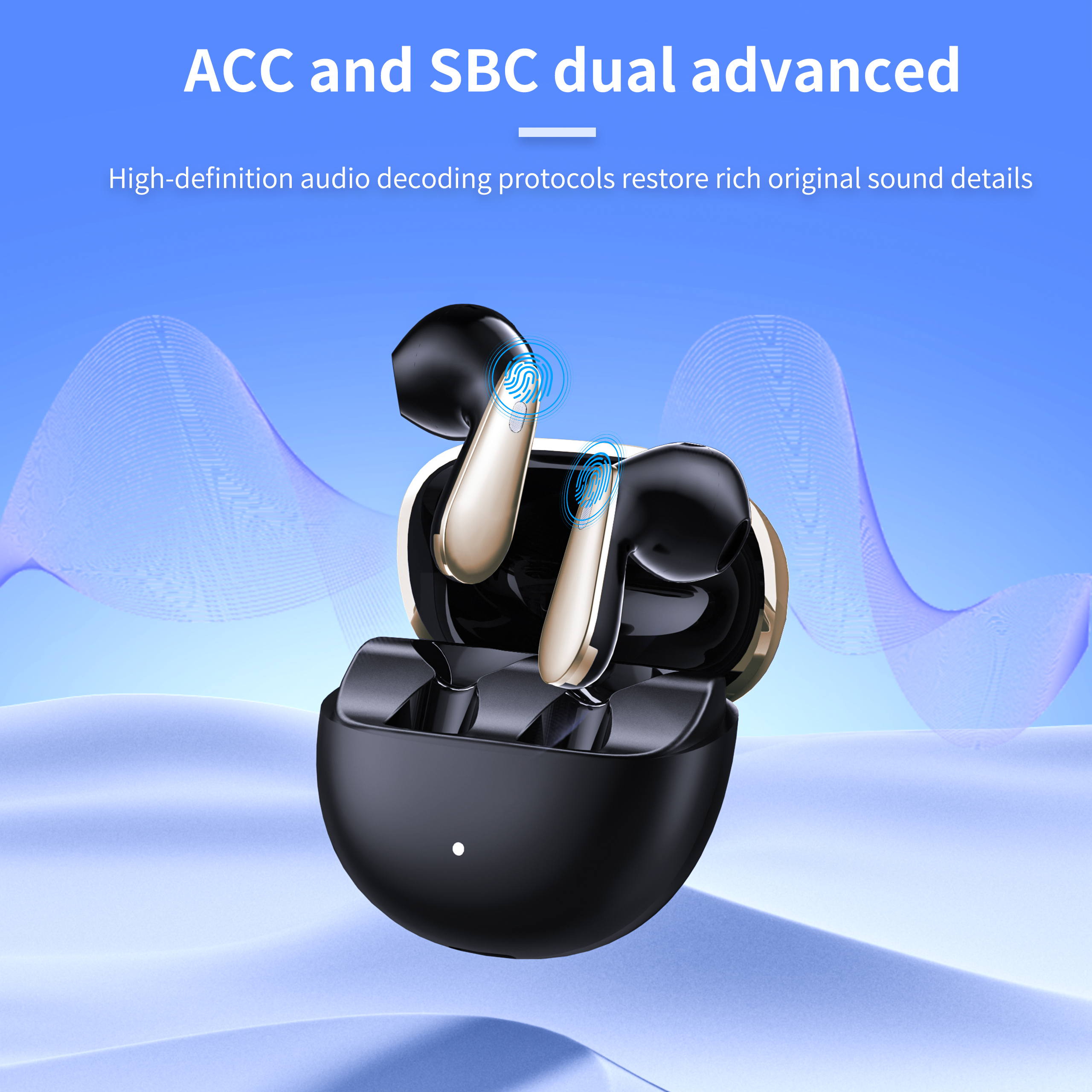 ROCXF High Quality J12 Real Anc + Enc Tws Earphones Dual Noise Canceling Hd Call Low Latency Wireless Earbuds In-ear Headphones