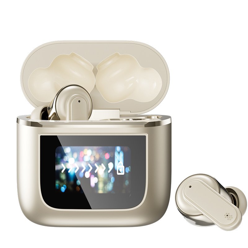YX27 TWS sports earphone Enc headphones wireless earbuds Smart LCD touch screen ENC noise cancelling tws earphones