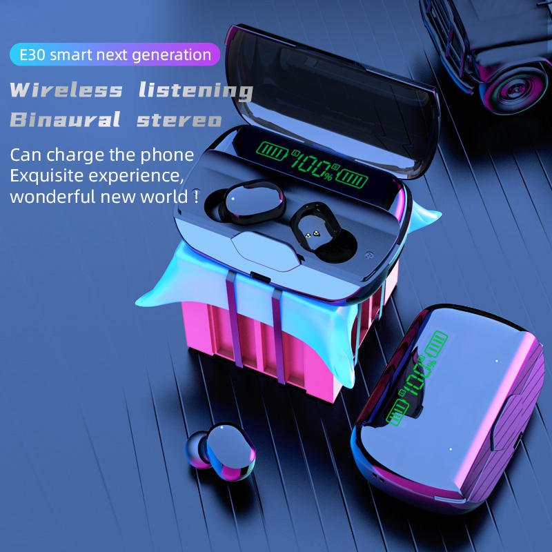 E30 TWS fone BT Earphones True Wireless Headphones Mini Smart Headset with Mic Digital Display Automatic Pairing
