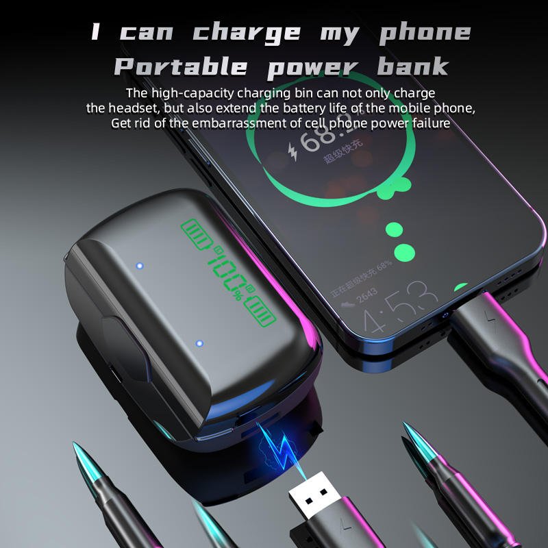 E30 TWS fone BT Earphones True Wireless Headphones Mini Smart Headset with Mic Digital Display Automatic Pairing
