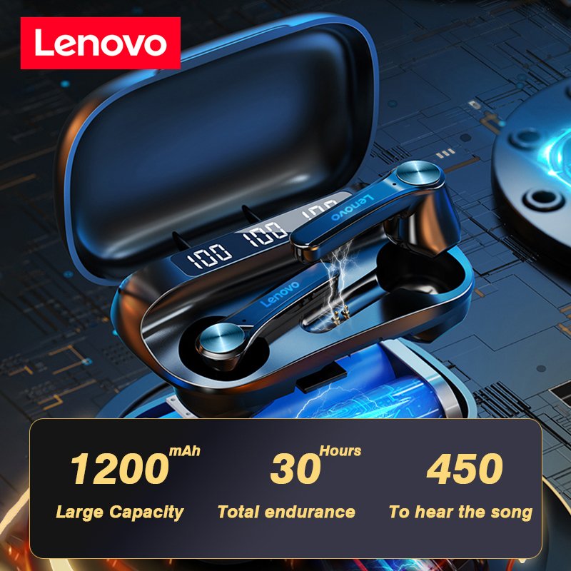 Original Lenovo QT81 TWS Earphones BT5.0 Earbuds Wireless Charging Box 9D Stereo Waterproof Headsets With Noise Cancelling