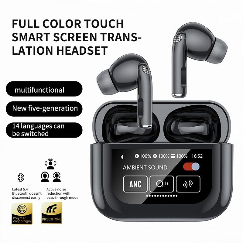 2024 Latest Model Intelligent LCD Touch Display Screen High Quality YW07 TWS ANC Earbuds Earphones Headsets