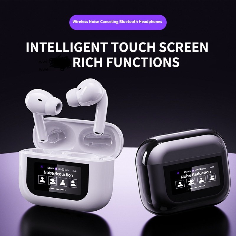 2024 Latest Model Intelligent LCD Touch Display Screen High Quality YW07 TWS ANC Earbuds Earphones Headsets