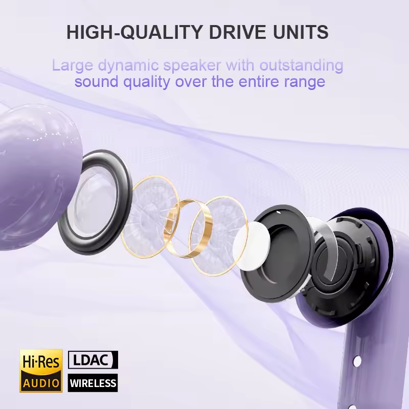 LIVE BEAM 3 Touch Screen Earbuds Hi-Res Audio Noise Cancelling True Wireless Earphones with 13 Functions and IP55 Waterproof