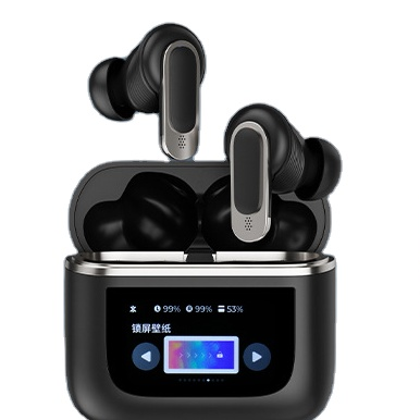 High Quality Earphpne Headset Digital Display Active Noise Cancelling Tws Wireless Earbuds with touchscreen