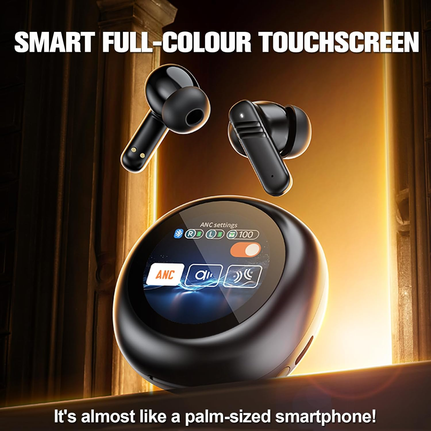 LX30 ANC Touch Screen Active Noise Cancelling Earbuds Wireless 5.4 Earphones In Ear Sports Headphones ENC TWS