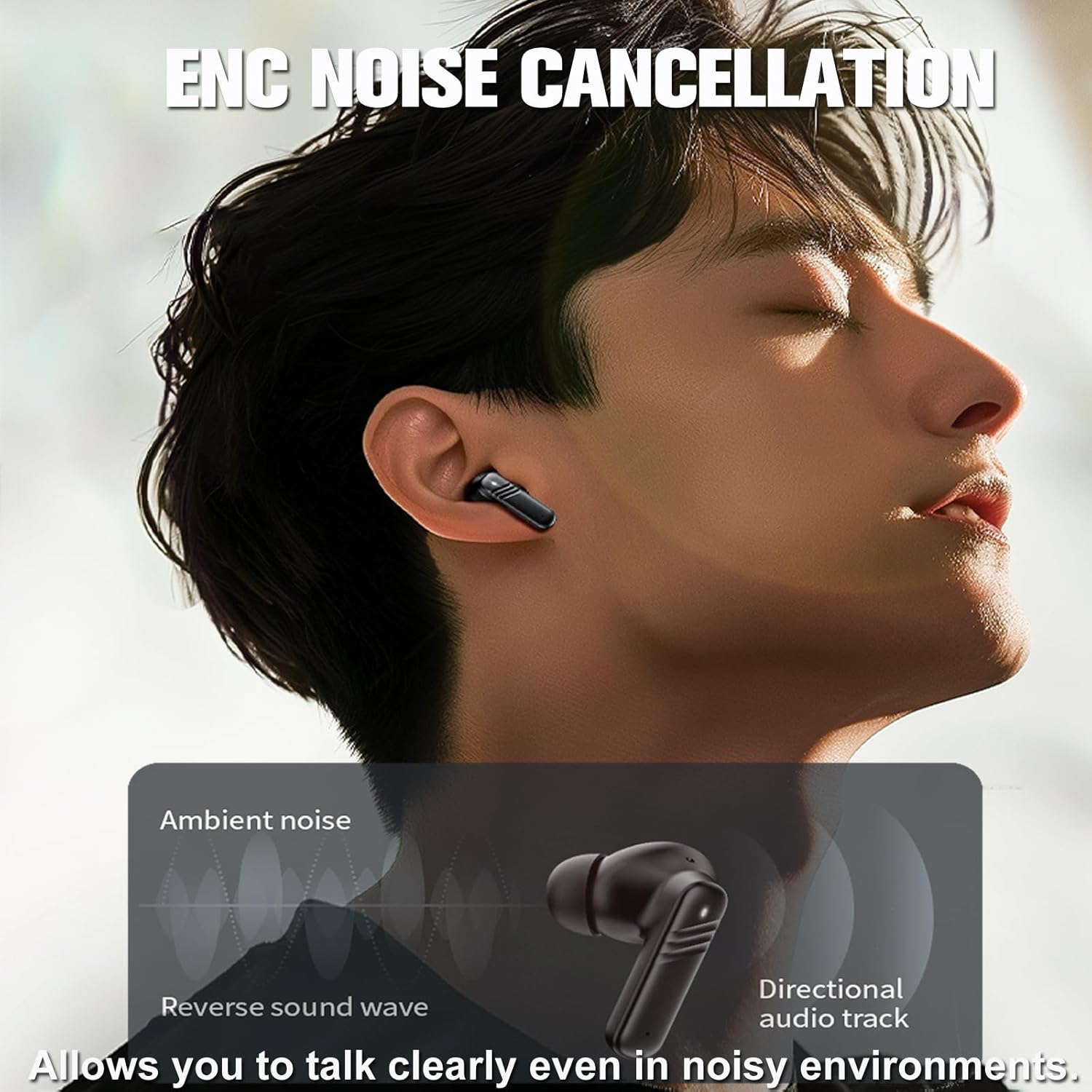 LX30 ANC Touch Screen Active Noise Cancelling Earbuds Wireless 5.4 Earphones In Ear Sports Headphones ENC TWS