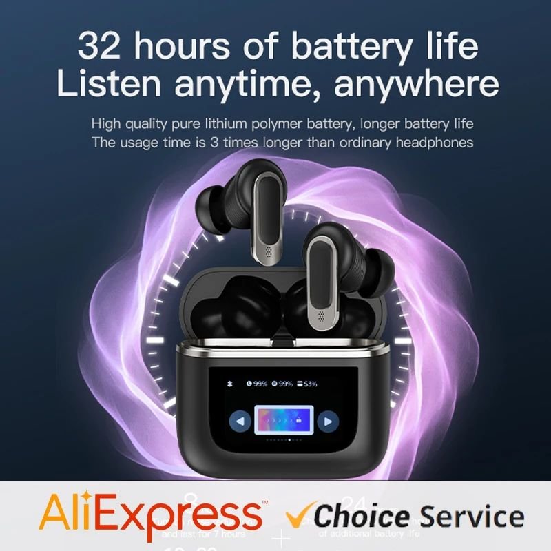 NEW TWS Tour Pro 2 Earphone Wireless Blue tooth V8 Earbuds ANC Noise Cancelling Headphone In Ear Touch Screen Controls Headset