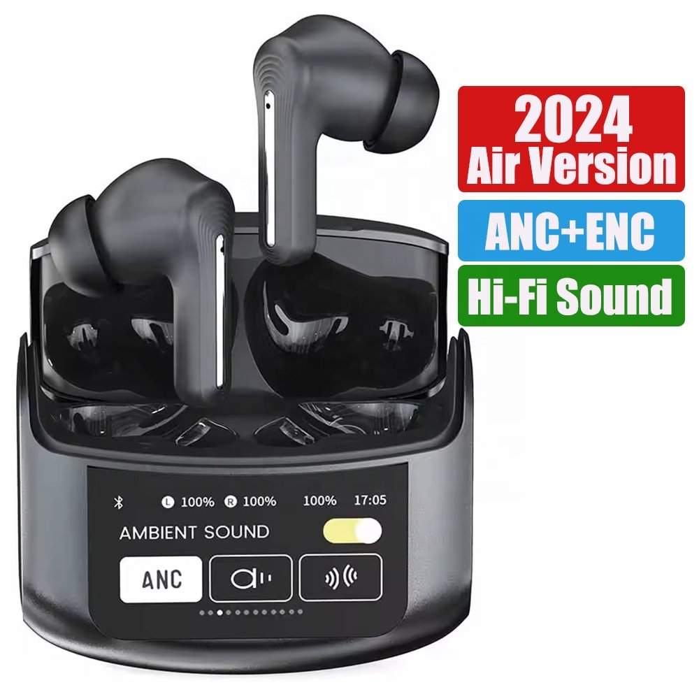Air Version LED Full-Color Screen LCD Gaming in-ear Wireless Noise Cancelling Tws Earphones & Headphones