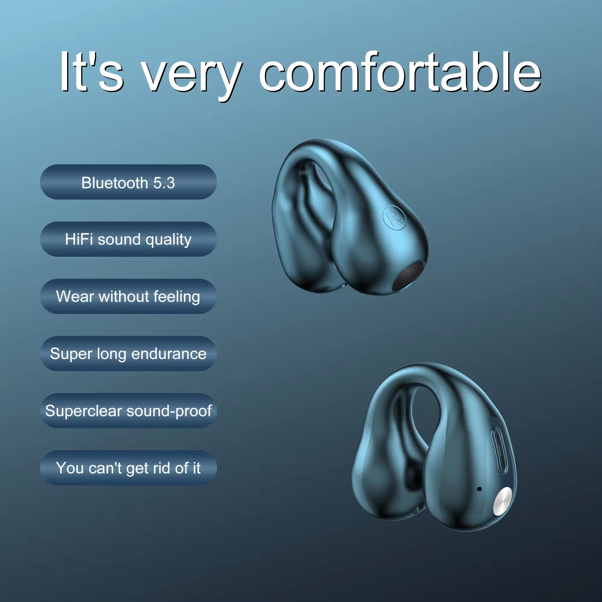 Trend BT V5.3 LED Battery X22 Clip Earring Q80 Wireless In-Ear Gaming Headset Noise Cancelling TWS Earphones Headphones JL Bone