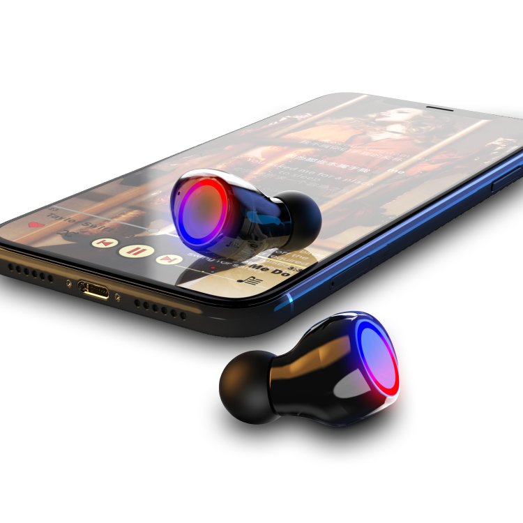 M12 TWS BT Earphone IPX7 Waterproof Earbuds 9D Stereo Headset Wireless Headphone with Flashlight