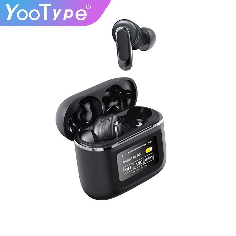 YooType 2024 Latest Trend TWS Earphone with Touchscreen ANC Noise Cancelling ENC Clear Call Earbuds Deep Bass Waterproof Headset