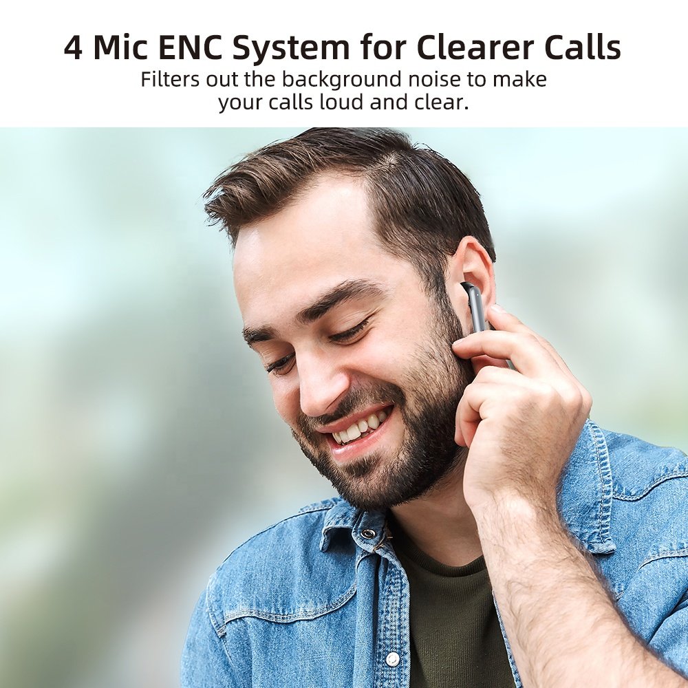 Top Seller Custom Logo Gaming Enc Mini Wireless Bluetooth 5.3 Earphone Anc Tws Active Noise Cancelling Earbuds