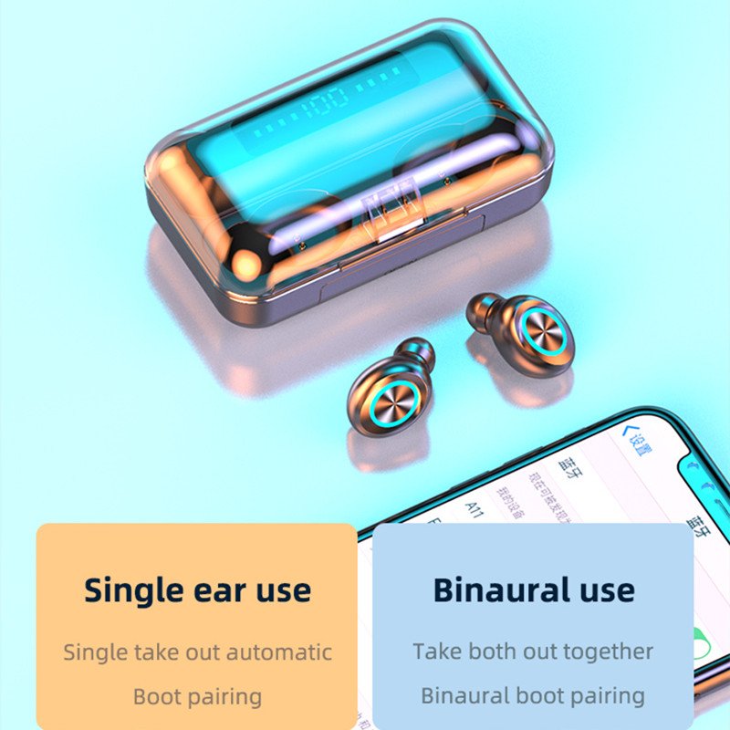 Hot Selling Noise Cancelling Sport Audifono Mini Tws 5.0 Wireless Headphones Bt Wireless Earbuds With 2000mah Charging Box
