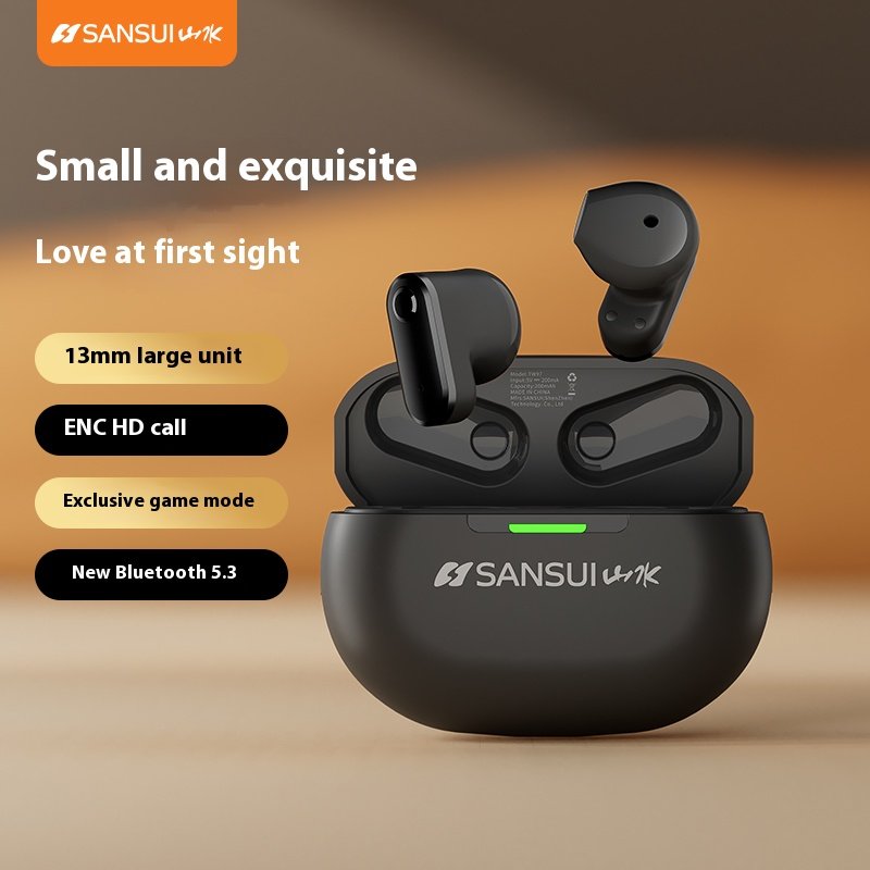 Sansui W97 TWS mini 3 grams Compact lightweight Semi in ear ENC HD handfree noise cancelling headset Wireless Bluetooth earphone
