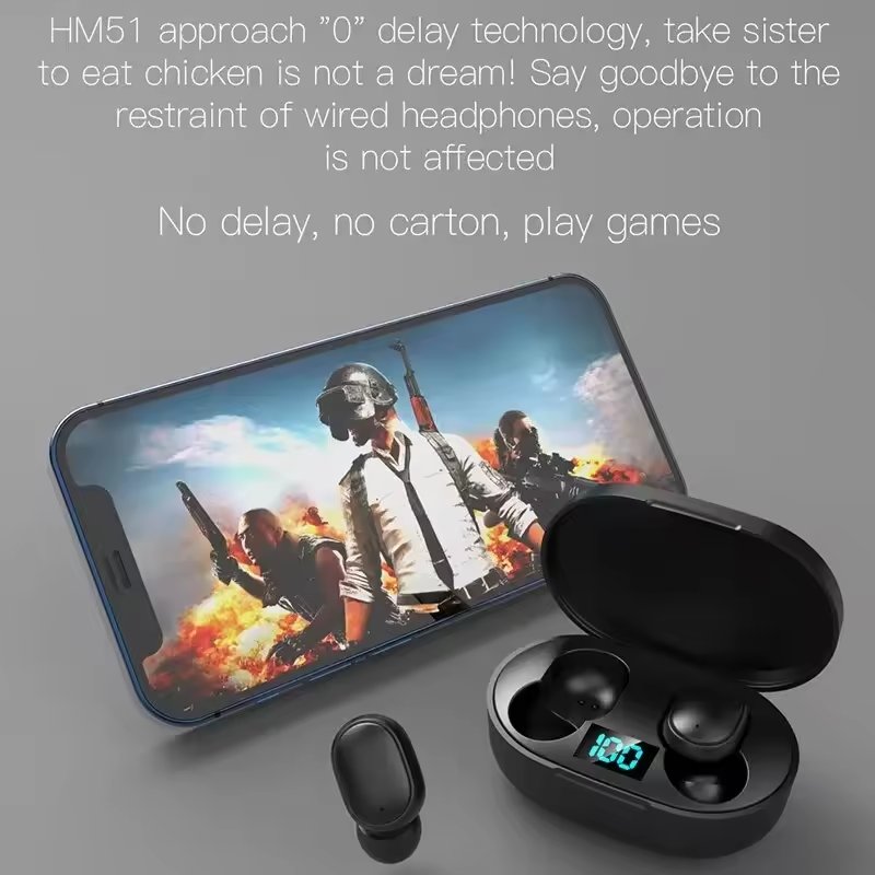 ENC ANC E6S TWS True Wireless 5.3 Bluetooths Stereo Earphone Noise Cancelling LED Display Headphone Wireless Earbuds