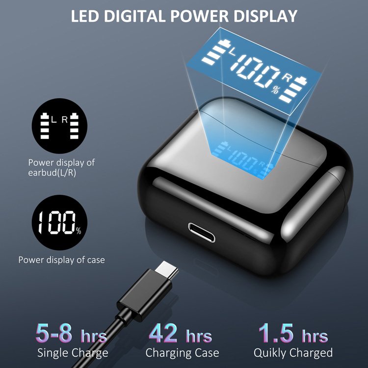 2024 J5PRO BT 5.3 handsfree wireless earbuds LED Display in ear tws wireless hifi Stereo headphone earbuds earphones