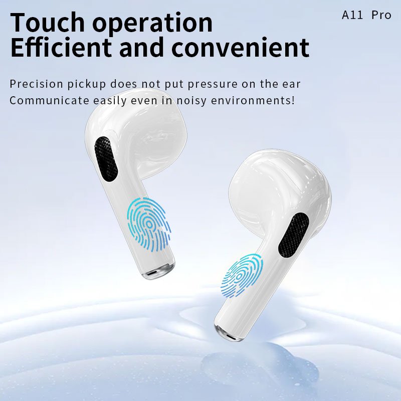 Popular BT Earbuds Music Earphones LCD Color Touch Screen Headphones Noise Cancelling Wireless Earphone A10 A11 A12 Pro