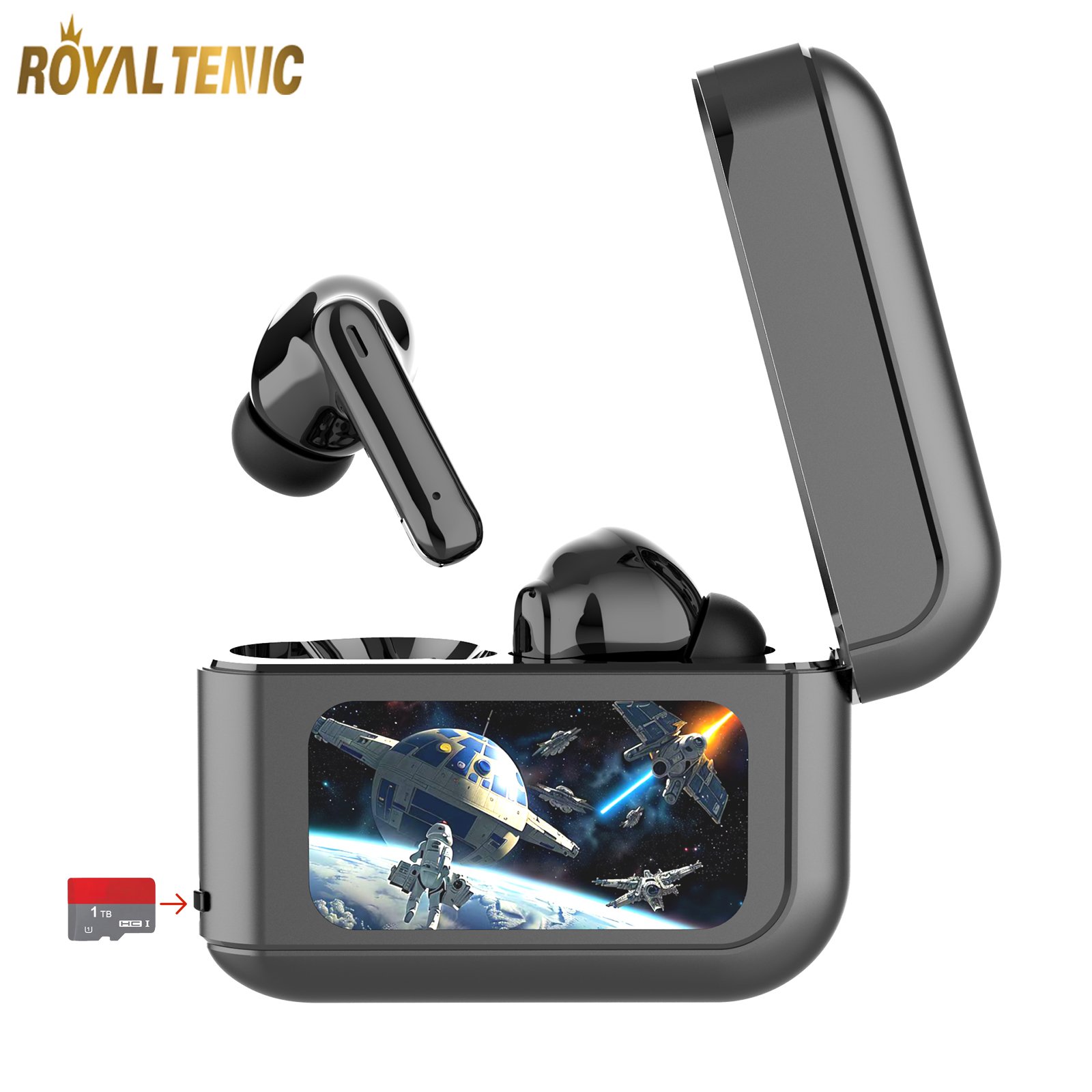 MP3 Player BT v5.4 TWS ANC ENC 2024 Earphone BT Call in-ear Headphone Noise cancelling True Wireless Earbuds with touch screen