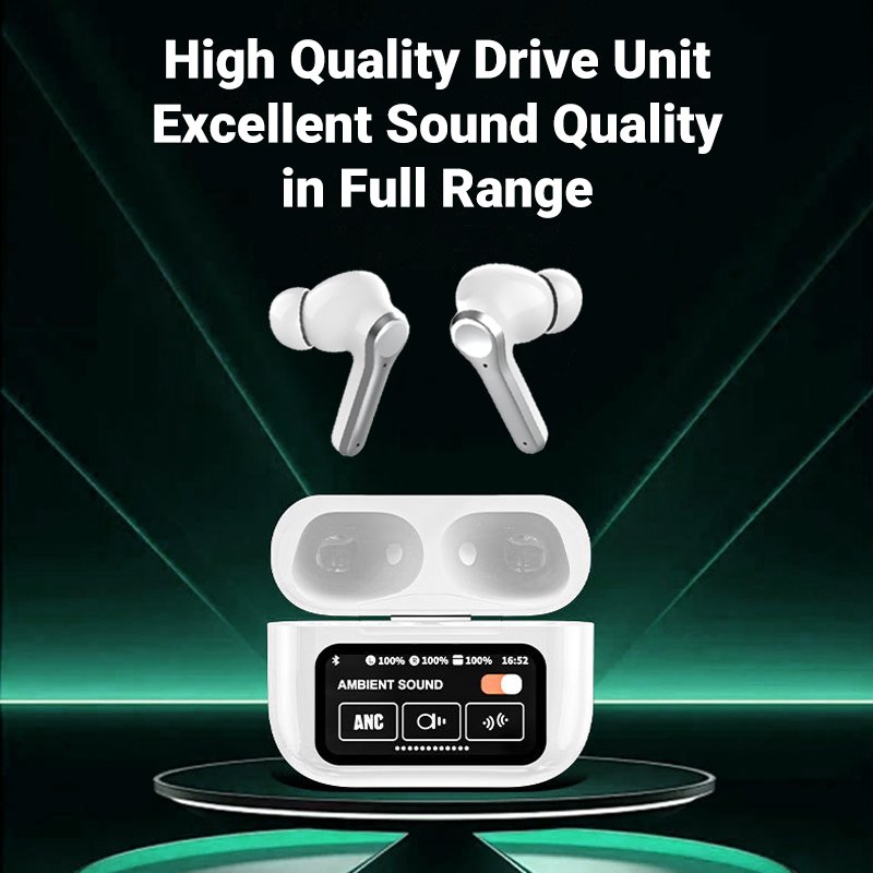 Custom Tws Audifonos BT5.4 Sports Earbud Built-in Music Player LCD Screen Touch Control wireless earphone Gaming earbuds