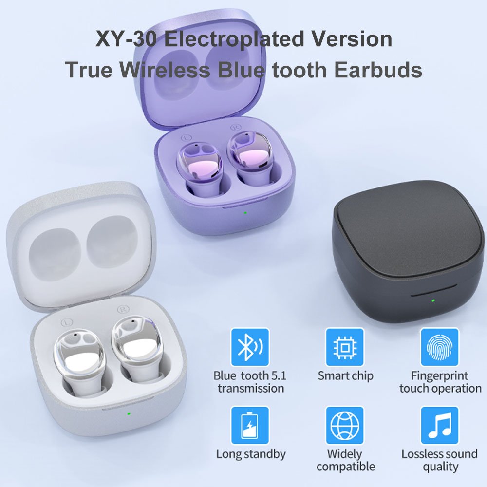 XY-30 Electroplating Fashion TWS Music Earphone Headphone TWS Wireless Earbuds Hi-Fi Stereo Noise Cancelling Headphones