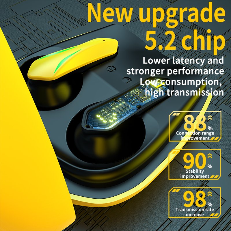 Trending Electronics Gamer Headset TWS Earbuds Bumblebee Esports Wireless Earphones 2.4G Low Latency Gaming In-ear Headphones