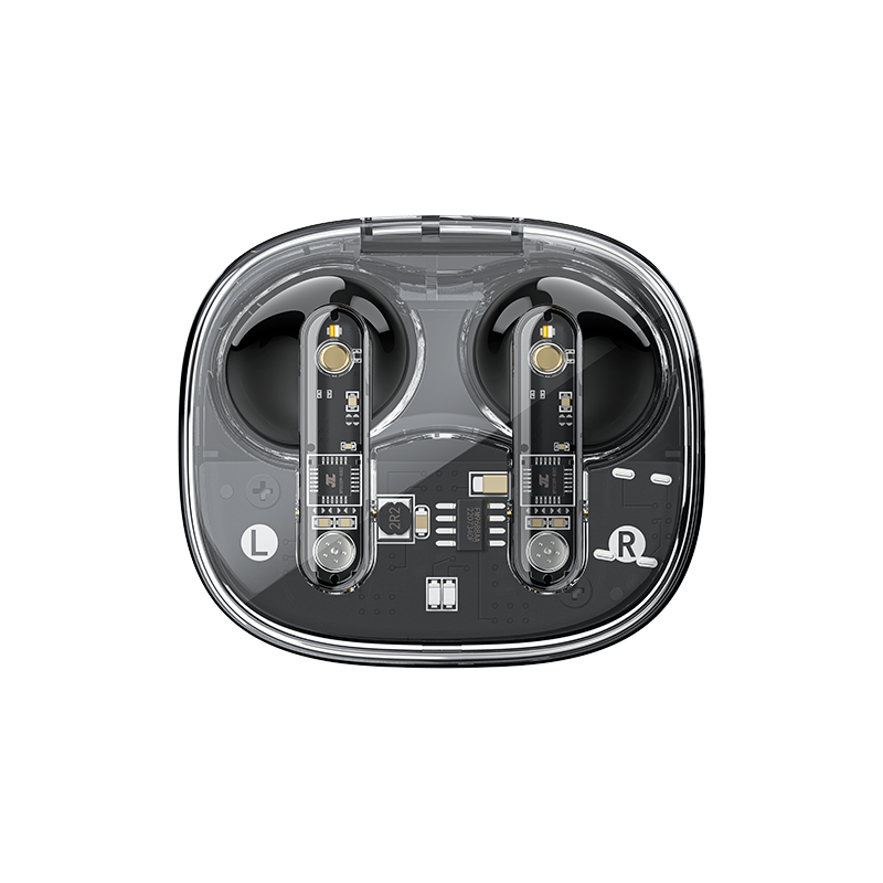 Recci Hifi Audio Best Transparent Design True Stereo Quality Wireless Earphones TWS Earbuds Headphones for iPhone Android Phone