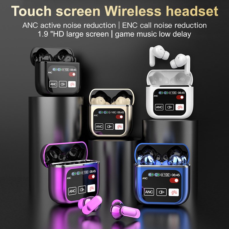 SE60 TWS Earphones ANC ENC LCD Touch Screen True Wireless Earphones with Noise Cancelling Sport Earbuds SE 60